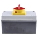 RS PRO 4-Pole DIN Rail Isolator Switch IP65, 63A, 22 kW, 3-Phase, Red Handle IP65