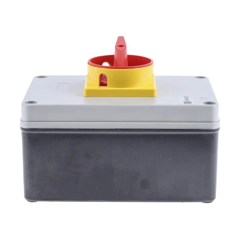 RS PRO 4-Pole DIN Rail Isolator Switch IP65, 63A, 22 kW, 3-Phase, Red Handle IP65
