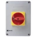 RS PRO 4-Pole DIN Rail Isolator Switch IP65, 63A, 22 kW, 3-Phase, Red Handle IP65