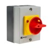 RS PRO 4-Pole DIN Rail Isolator Switch IP65, 25A, 11 kW, 3-Phase, Red Handle, DIN Rail Mount IP65 IP Rating IP65
