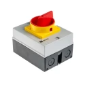RS PRO 4-Pole DIN Rail Isolator Switch IP65, 25A, 11 kW, 3-Phase, Red Handle, DIN Rail Mount IP65 IP Rating IP65