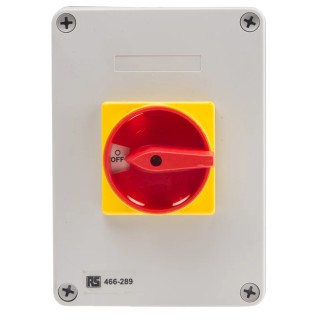 RS PRO 3-Pole DIN Rail Isolator Switch IP65, 80A, 30 kW IP65