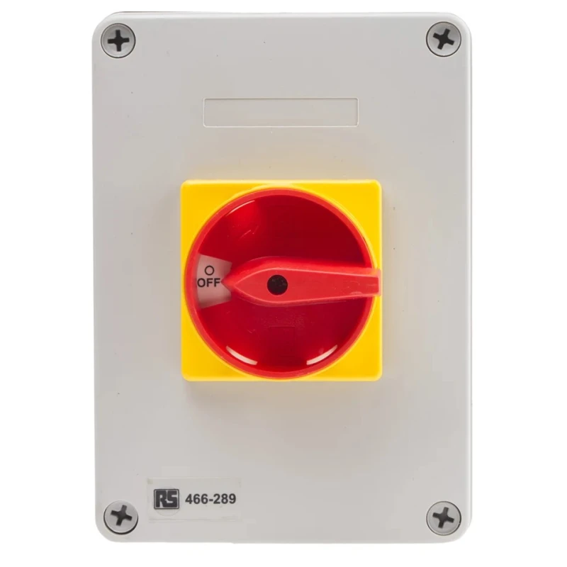 RS PRO 3-Pole DIN Rail Isolator Switch IP65, 80A, 30 kW IP65