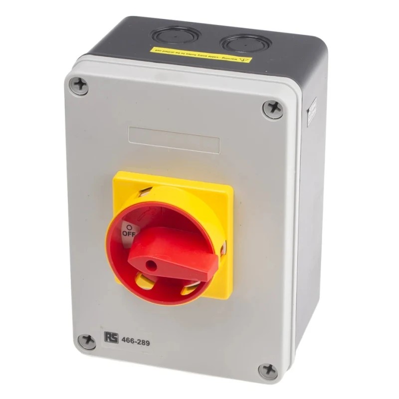 RS PRO 3-Pole DIN Rail Isolator Switch IP65, 80A, 30 kW IP65