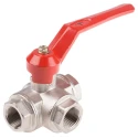 RS PRO Brass Threaded 3-Way Reduced Bore Ball Valve BSPP 3/4 in 45 bar 486-287