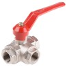 RS PRO Brass Threaded 3-Way Reduced Bore Ball Valve BSPP 3/4 in 45 bar 486-287