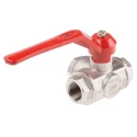 RS PRO Brass Threaded 3-Way Reduced Bore Ball Valve BSPP 3/4 in 45 bar 486-287