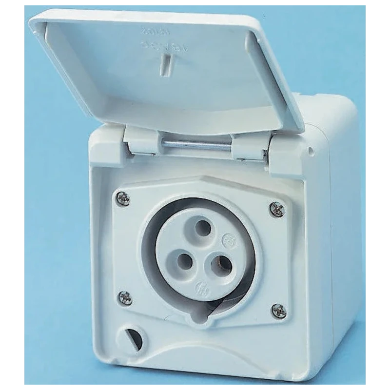 MENNEKES Industrial Wall Mount Socket, Rated 16A, 110V, IP44 Yellow Screw Terminal 3 Pole DIN 18032 
