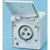 MENNEKES Industrial Wall Mount Socket, Rated 16A, 110V, IP44 Yellow Screw Terminal 3 Pole DIN 18032