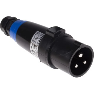 Emerson Appleton Industrial Power Connector 2P+PE Cable Mount IECEx/ATEX IP66 Blue 16A 200, 250V ac 