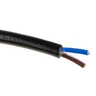 RS PRO 2 Core Power Cable Black 0.75mm² PVC Insulated 100m 70°C 491-926