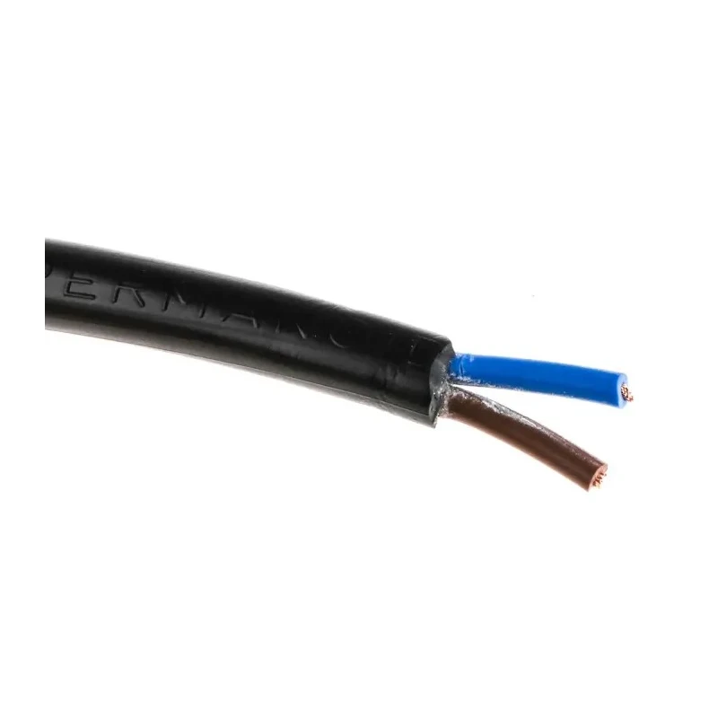 RS PRO 2 Core Power Cable Black 0.75mm² PVC Insulated 100m 70°C 491-926