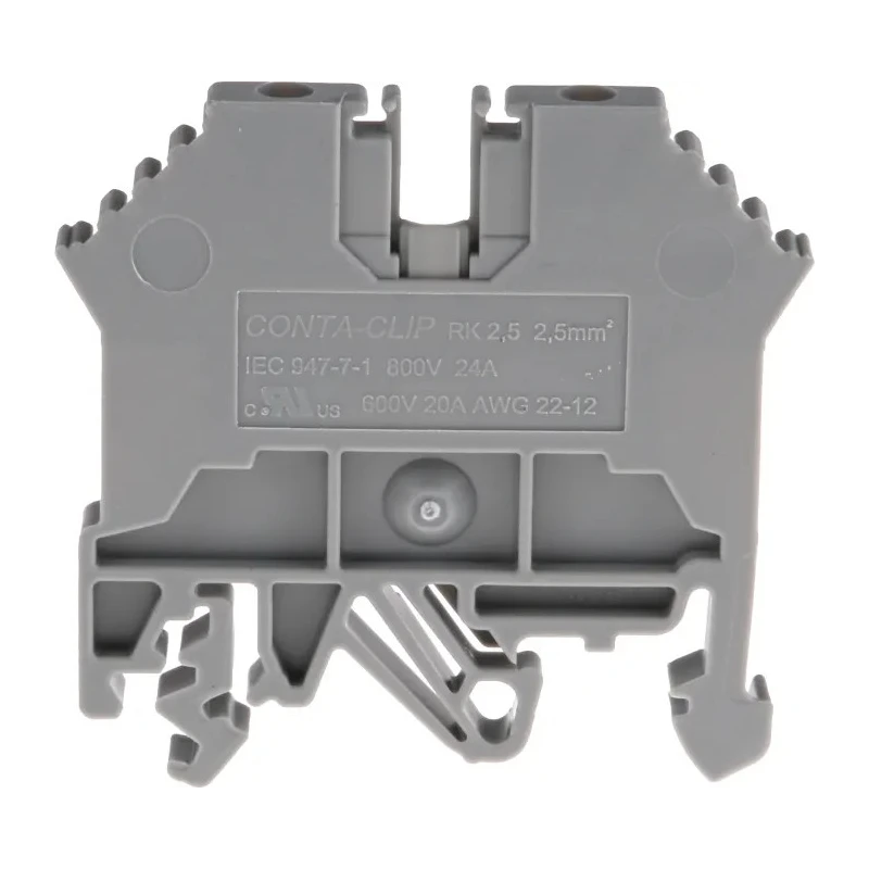 RS PRO Feed Through Terminal Block Grey 0.2 to 2.5 mm² 1-Level Screw Terminal 800V 24A 501-639