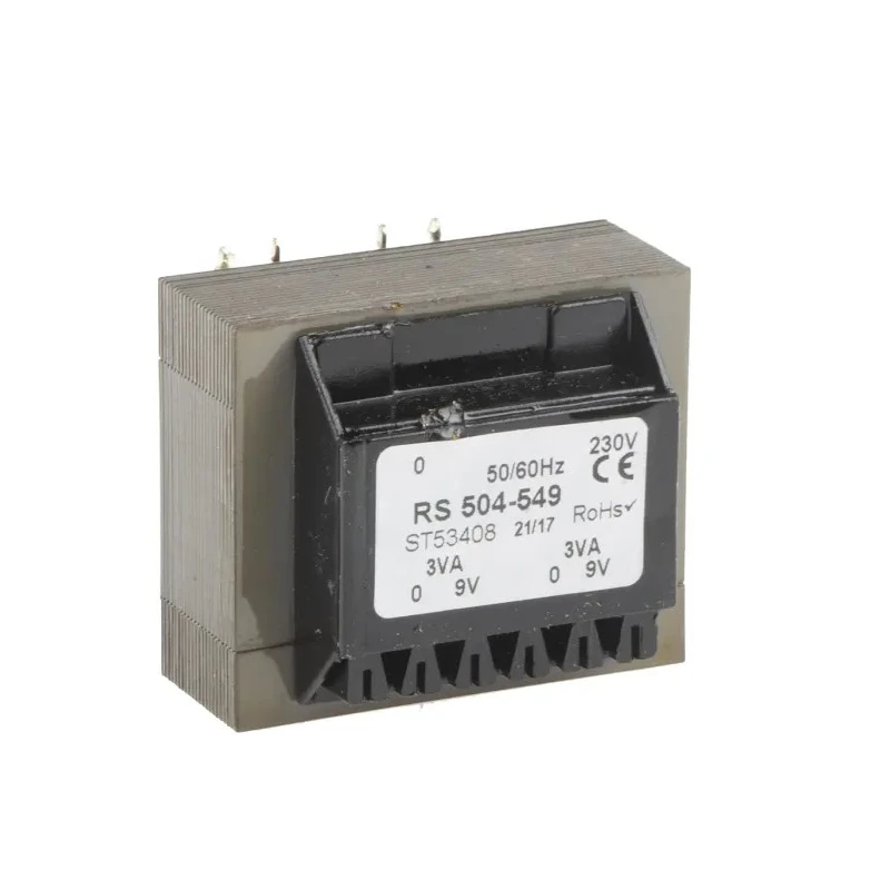 RS PRO PCB Transformer 5 to 24 V AC 2 Output Through Hole, 230 V AC Primary, 12 VA Power, Dual Secondary Winding 504-549
