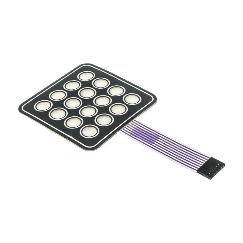 APEM 16 Key Silver Membrane Keypad 4x4 Layout Polycarbonate Actuators AC3561