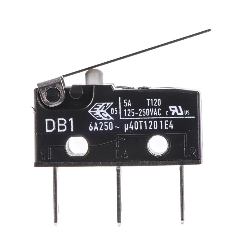ZF Hinge Lever Micro Switch Tab Terminal 6A 250V ac SPDT IP50 DB1C-B1LC