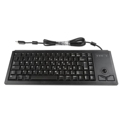 Cherry Wired USB Compact Trackball Keyboard, QWERTY (UK), Black G84-4400LUBGB-2