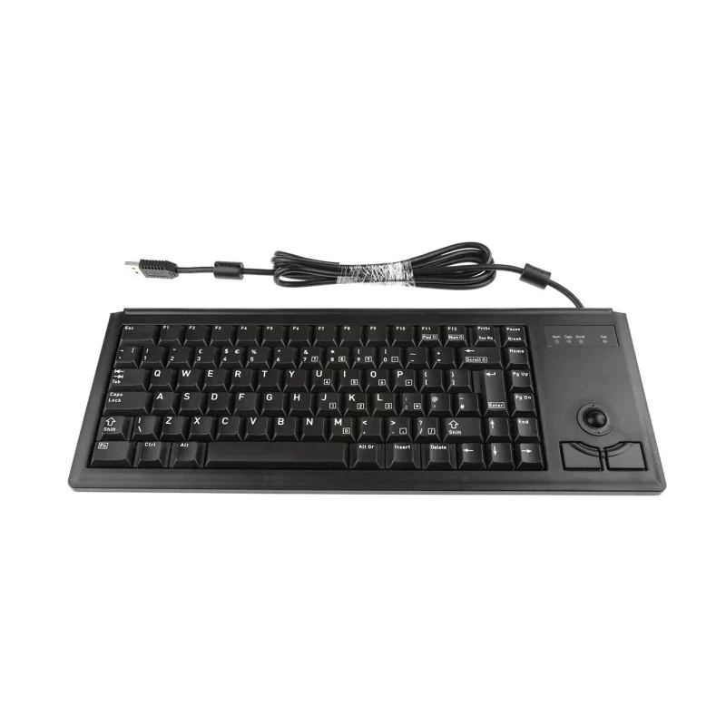 Cherry Wired USB Compact Trackball Keyboard, QWERTY (UK), Black G84-4400LUBGB-2