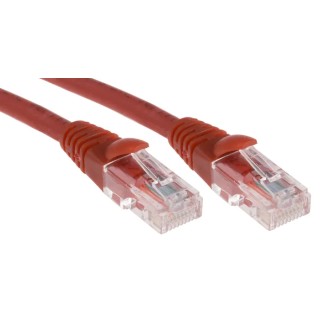 RS PRO Cat5e Ethernet Cable 1 m Red RJ45 Male to RJ45 Male U/UTP Low Smoke Zero Halogen 556-370