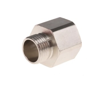 RS PRO Nickel-Plated Brass Conduit Fitting PG9 to M20 Thread, 9 mm Nominal Size 623-906