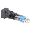 Idec Illuminated Miniature Push Button Switch, Momentary, Panel Mount, 8 mm Cutout, SPDT, IP40, 125 V ac AL8Q-M10