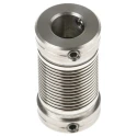 Huco Nickel Bellows Flexible Coupler, 12 mm Outside Diameter, 23 mm Length, Aluminium Hub, Screw Style 321.12.2222