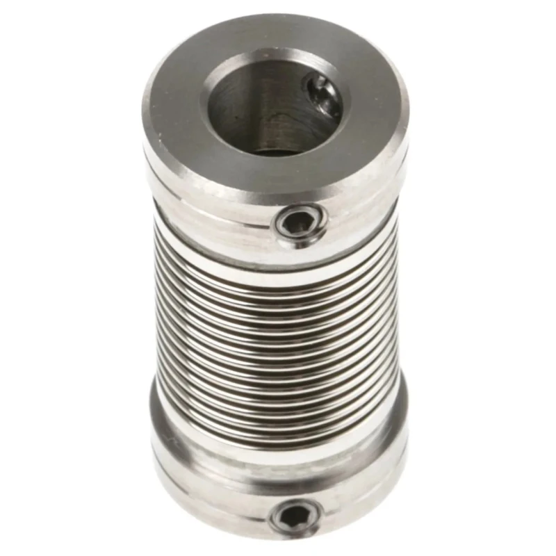 Huco Nickel Bellows Flexible Coupler, 12 mm Outside Diameter, 23 mm Length, Aluminium Hub, Screw Style 321.12.2222