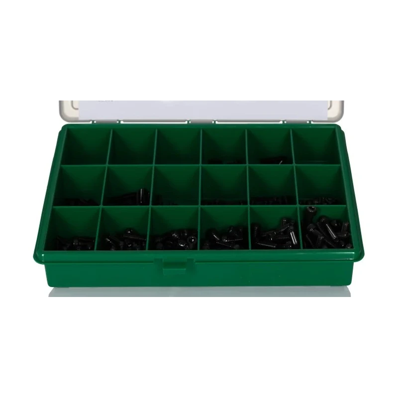RS PRO Stainless Steel Hex Drive Grub Screw Drive Screw/Bolt Kit 450 Piece Black Oxide Finish 6mm-30mm 524-051