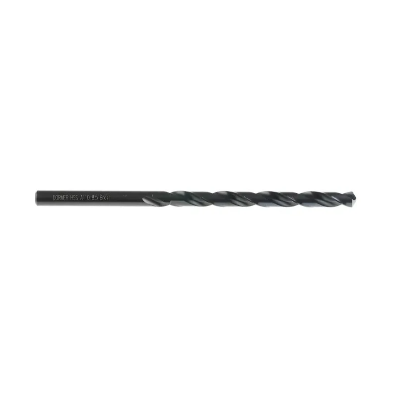 Dormer High Speed Steel Drill Bit 1 in Size 165mm Overall Length 8.5mm Shank Cylindrical Bright Finish A1108.5