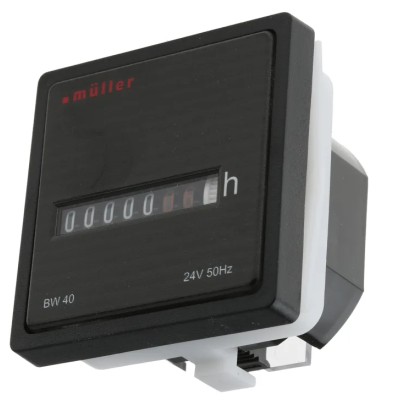 Muller 7 Digit Motor Driven Hour Meter Counter 24VAC 0.01 Hour Accuracy BW40
