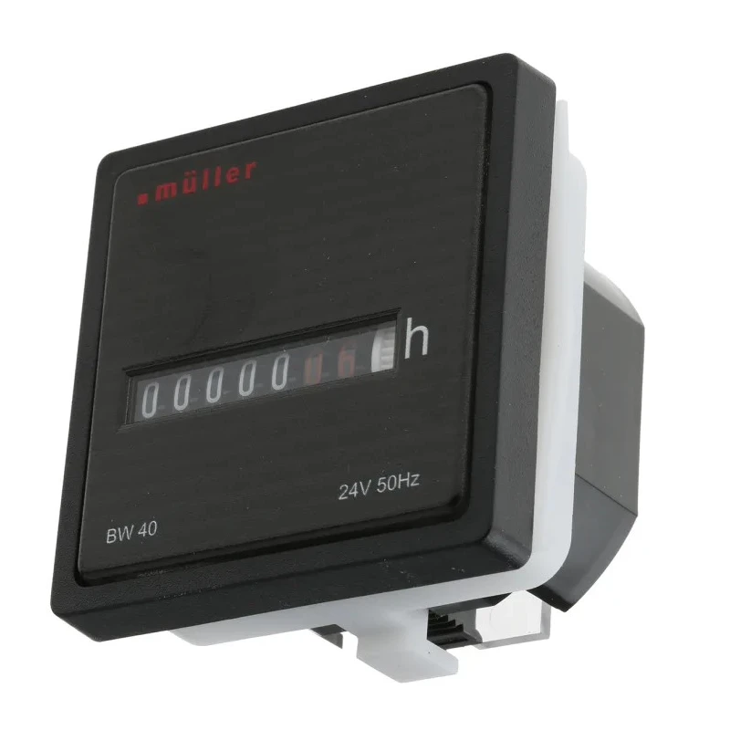 Muller 7 Digit Motor Driven Hour Meter Counter 24VAC 0.01 Hour Accuracy BW40