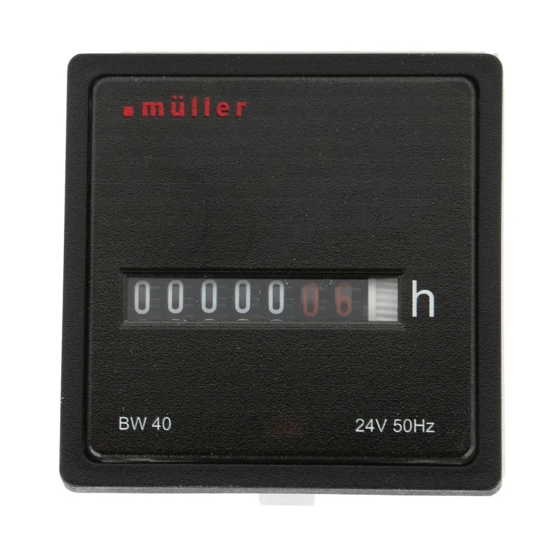 Muller 7 Digit Motor Driven Hour Meter Counter 24VAC 0.01 Hour Accuracy BW40
