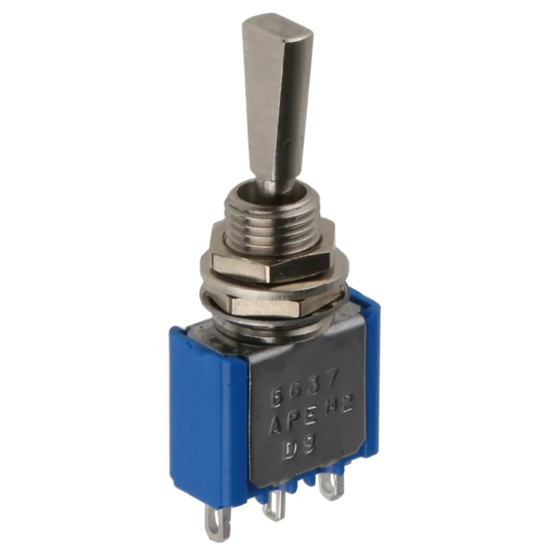 APEM Rotary Switch Panel Mount On-Off-On SPST 4A 30V dc 250V ac Brass Actuator 5637A9