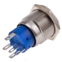 RS PRO Illuminated Push Button Switch, Latching, Panel Mount, 19 mm Cutout, SPDT, Green LED, IP67, 250 V AC 111-3903