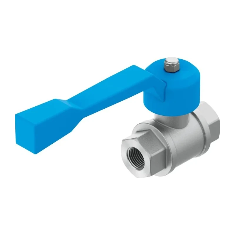Festo Brass 1-1/2 in G Female/Male Thread Ball Valve, Aluminium Handle, 1 Bar, Model 6837 QH-1 1/2