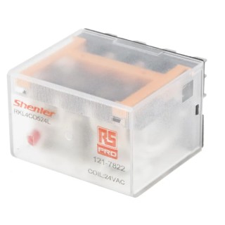 RS PRO Power Relay 24V AC Coil 10A Switching Current 4PDT Industrial Plug-In RKL Series 121-7822