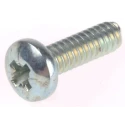 RS PRO Bright Zinc Plated Steel Pozidriv Pan Head Machine Screw No 4 UNC 9.52 mm 275-0280