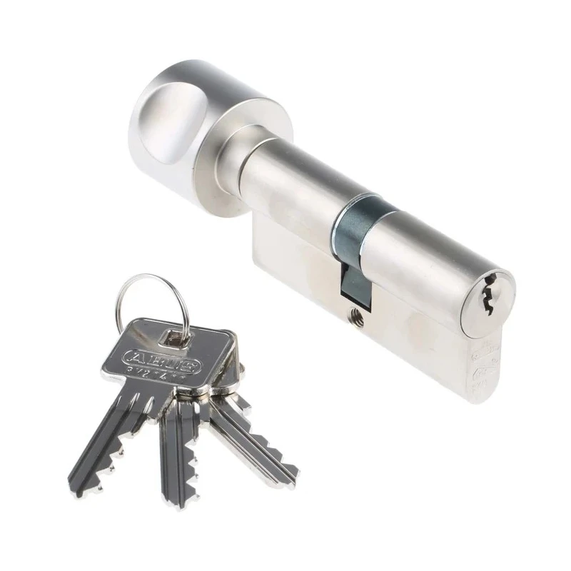ABUS Brass Euro Cylinder Lock Nickel Pearl Finish 6-Pin 61 mm KE60NP Z35/K35 KD
