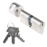 ABUS Brass Euro Cylinder Lock Nickel Pearl Finish 6-Pin 61 mm KE60NP Z35/K35 KD