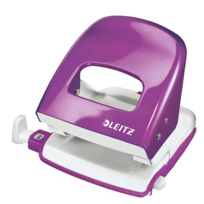 Leitz Metal Office Hole Punch 2 Hole, 30 Sheet Capacity, Purple, Model 50081062
