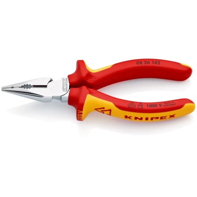 Knipex Combination Plier 1 Piece Pointed 145mm, Comfort Grip, Insulated, VDE 1000V Approved 08 26 145