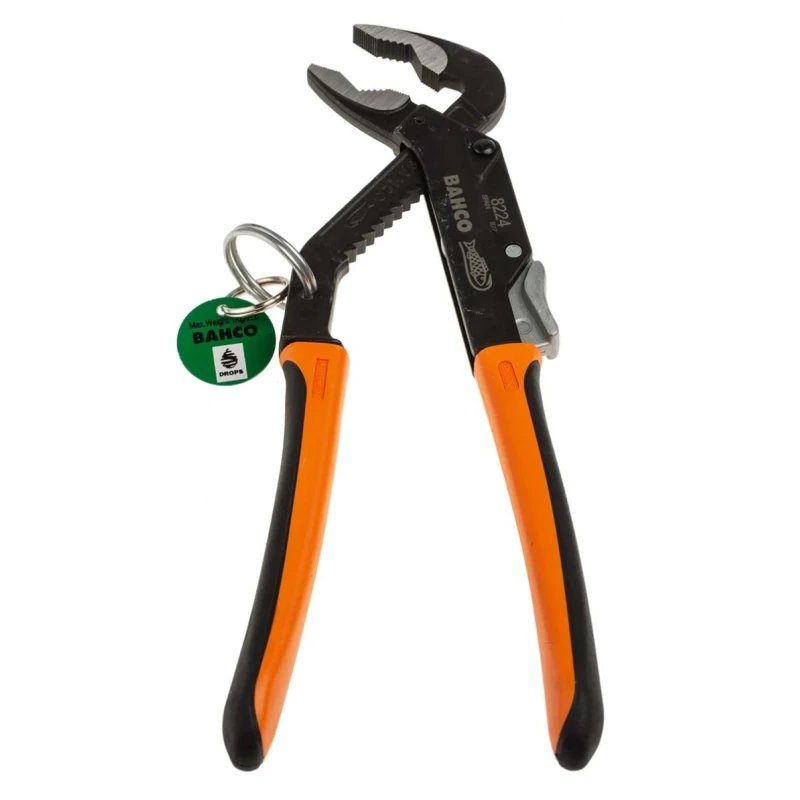 Bahco Water Pump Plier Ergonomic Handle High Performance Alloy Steel Phosphate Finish 250mm Overall 51 Jaw TAH8224