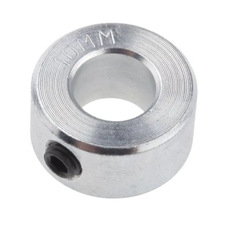 RS PRO Steel Shaft Collar, One Piece, Set Screw, Bore Diameter 10 mm, Outside Diameter 20 mm, Width 10 mm, Zinc 823-6954