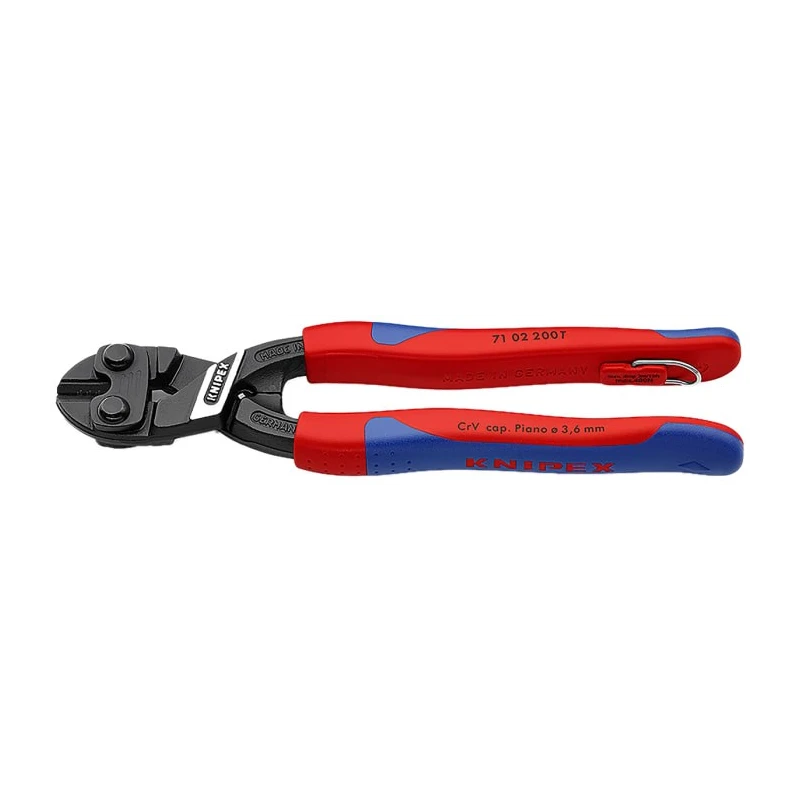 Knipex Compact Bolt Cutter 200 mm Plastic Grip Chrome Vanadium Steel Jaw 6 mm Cutting Capacity 71 02 200 T