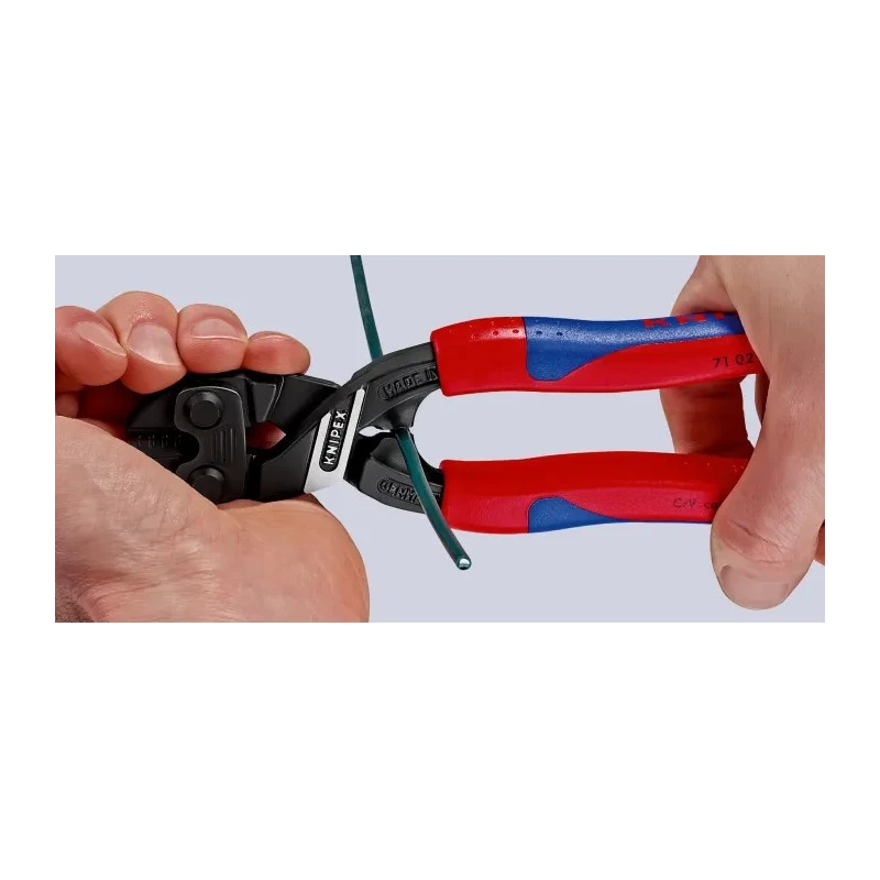 Knipex Compact Bolt Cutter 200 mm Plastic Grip Chrome Vanadium Steel Jaw 6 mm Cutting Capacity 71 02 200 T