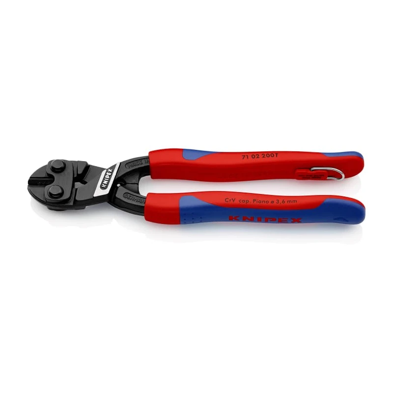 Knipex Compact Bolt Cutter 200 mm Plastic Grip Chrome Vanadium Steel Jaw 6 mm Cutting Capacity 71 02 200 T