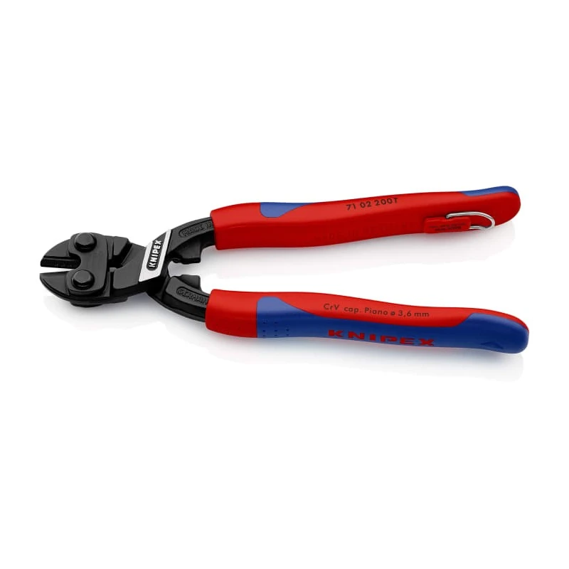 Knipex Compact Bolt Cutter 200 mm Plastic Grip Chrome Vanadium Steel Jaw 6 mm Cutting Capacity 71 02 200 T
