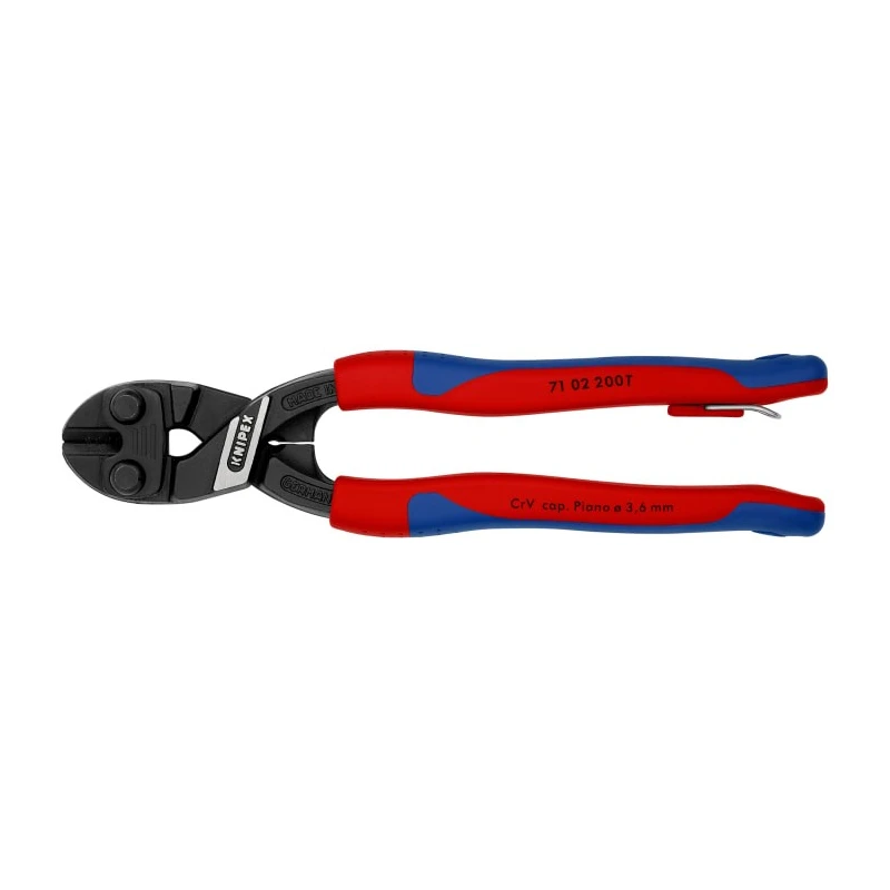 Knipex Compact Bolt Cutter 200 mm Plastic Grip Chrome Vanadium Steel Jaw 6 mm Cutting Capacity 71 02 200 T