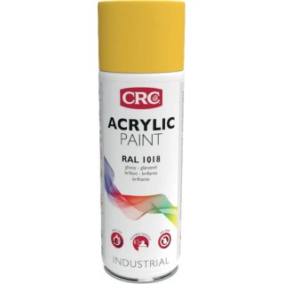 CRC 400 ml Yellow Gloss Acrylic Spray Paint RAL 1018, Fast Drying with UV Resistance 31080