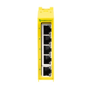 Brainboxes Ethernet Unmanaged 5 Port 100Mbps Network Switch Rack Mount SW-505